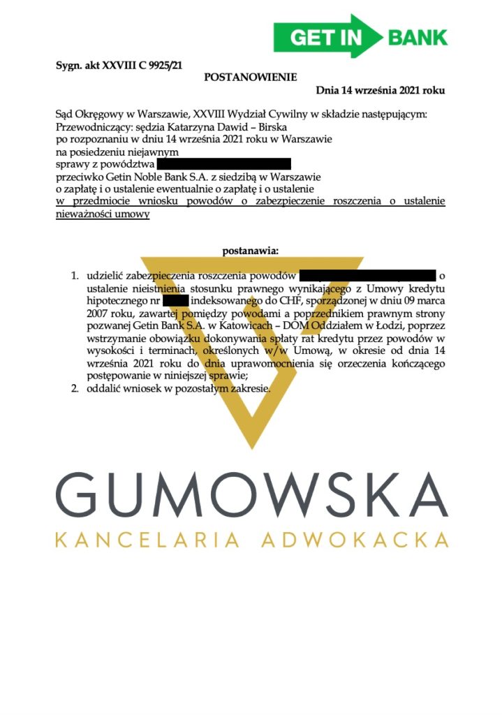 zabezpieczenie-getin-noble-bank-wstrzymanie-platnosci-rat-kredytu